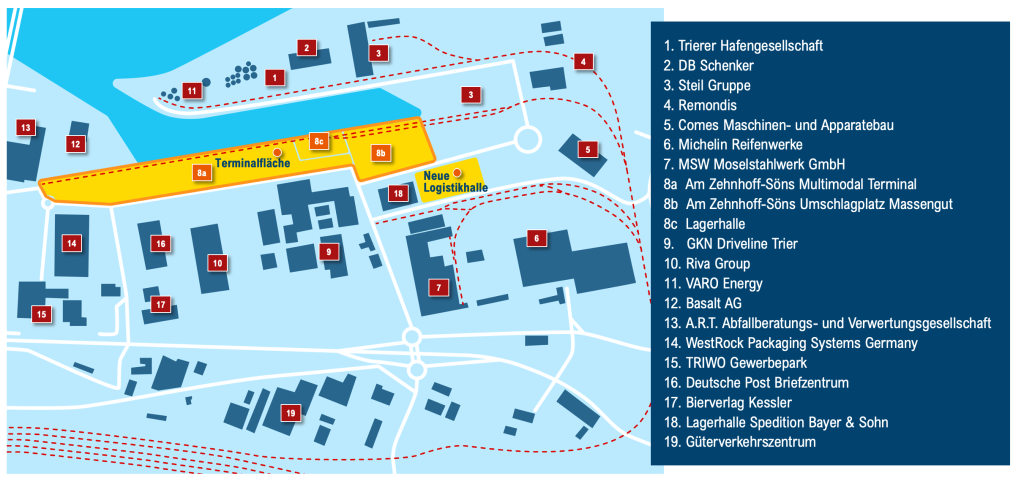 Hallenneubau Hafen Trier Lageplan